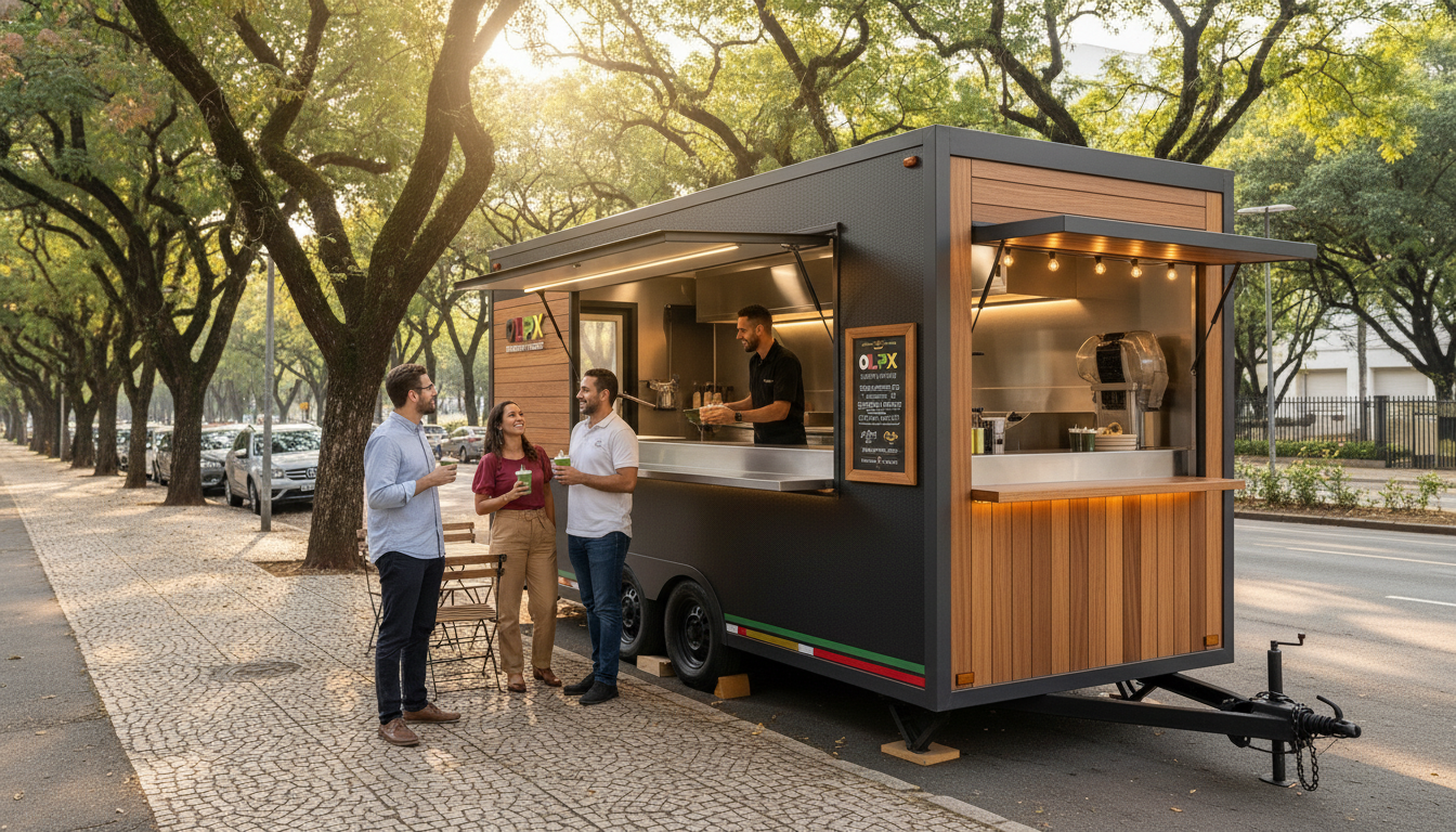 Food truck com alvará operando em via pública de São Paulo
