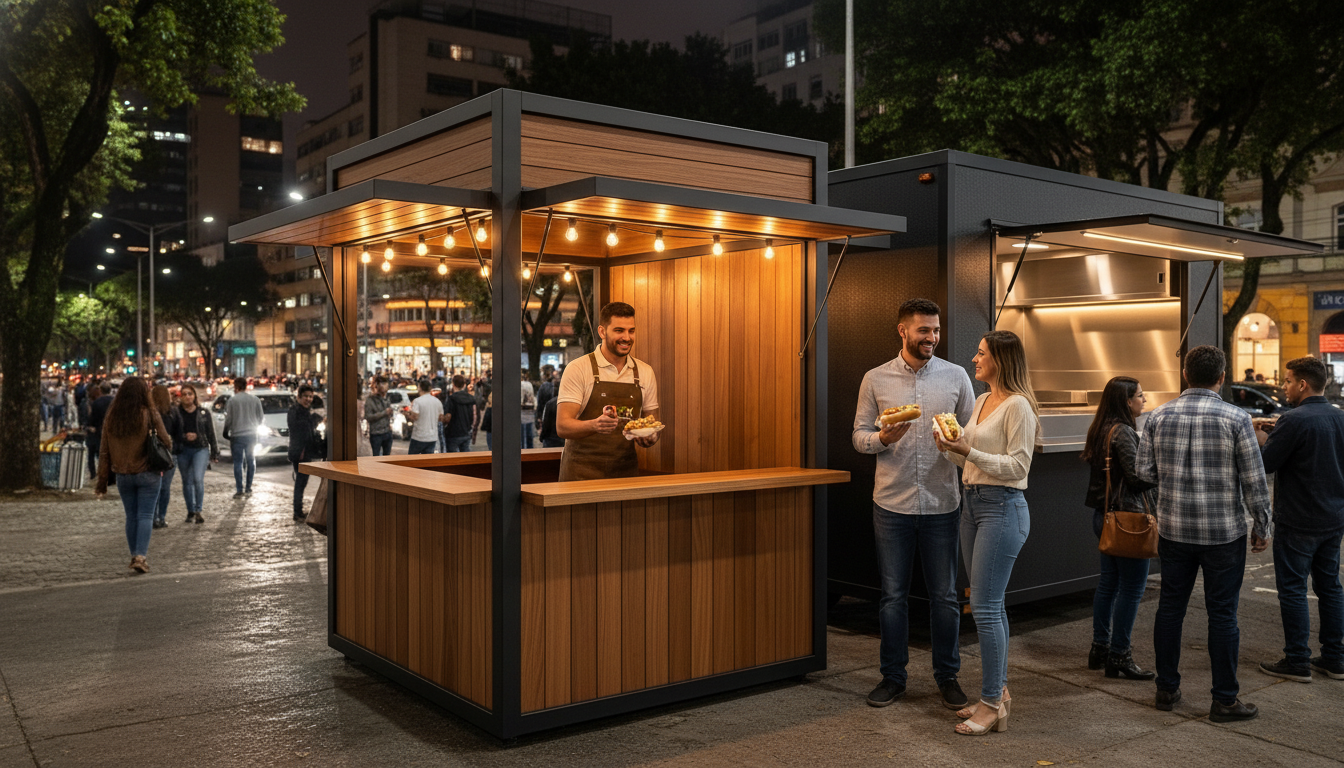 Trailer de hot dog fabricado pela OLPX em São Paulo